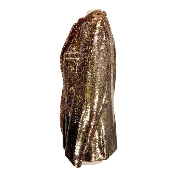 Any Old Iron Absolut Elyx Copper Sequin Blazer Jacket Size Large - Picture 3 of 13